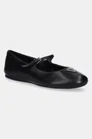 Kožené baleríny Guess KALIDA černá barva, FLTKLD LEA02