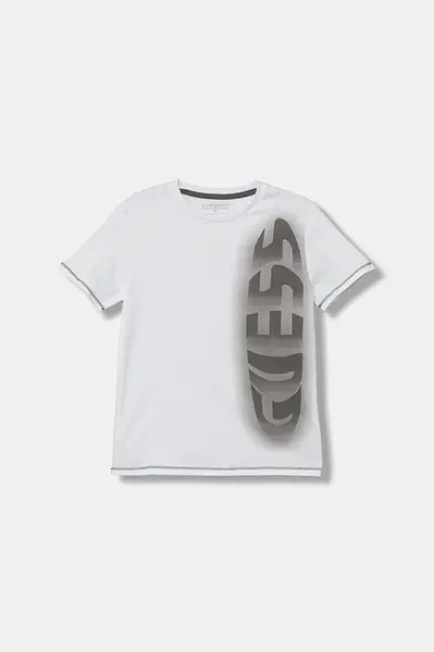 Dětské bavlněné tričko Guess bílá barva, s potiskem, L5YI03 K8HM4