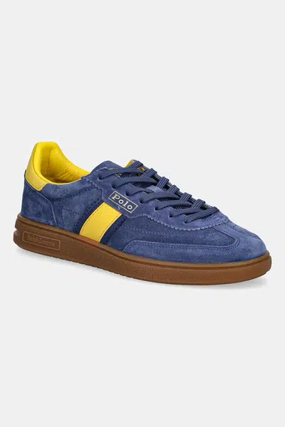 Semišové tenisky Polo Ralph Lauren Bedford dámské, tmavomodrá barva, 804975536001