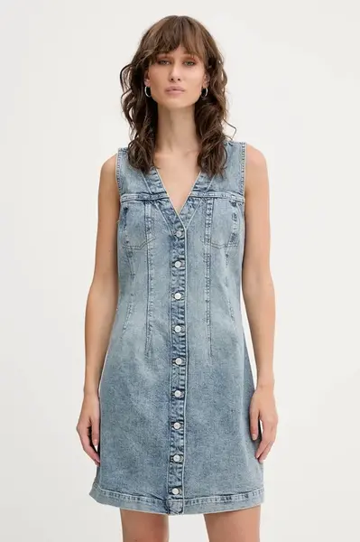 Džínové šaty Tommy Jeans modrá barva, mini, přiléhavé, DW0DW20520