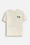 Dětské bavlněné tričko Coccodrillo béžová barva, s potiskem, EVERYDAY BOY