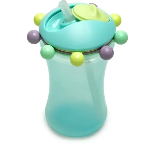 Melii Abacus Straw Sippy Cup hrnek s brčkem Blue 1 ks
