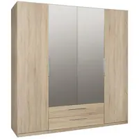 Skříň Cadixo 4D 200cm Dub Sonoma/Zrcadlo
