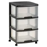 Regál 3x20l průhledný/černý