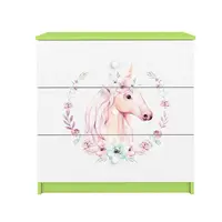 Dětská komoda Babydreams zelená - Kůň