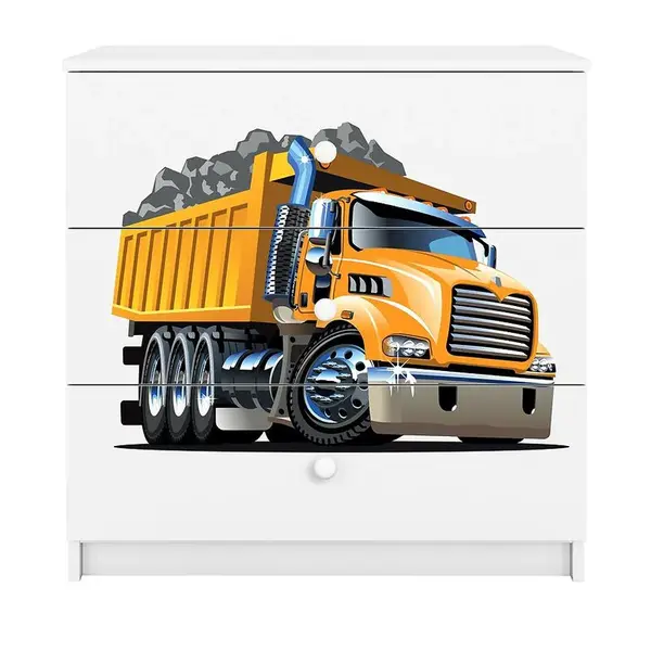 Dětská komoda Babydreams bílá - Náklaďák