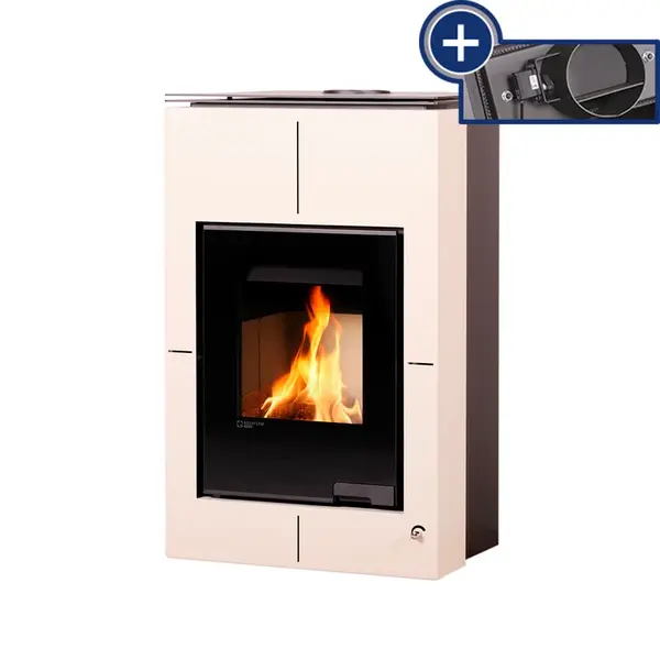 Kachle s výmenníkom AQUAFLAM VARIO SAPORO 11/5kW krémová, elektronická regulácia FLHSF34-082