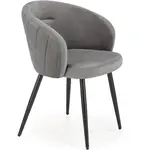 Židle K430 látka velvet/kov popelavě šedá
