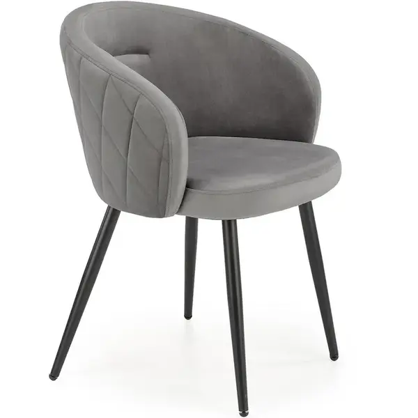 Židle K430 látka velvet/kov popelavě šedá