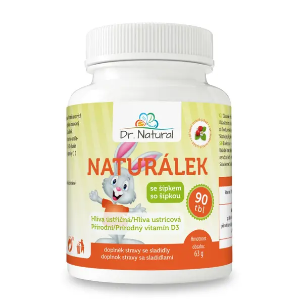 Dr. Natural Naturálek Hlíva ústřičná s vitamínem D 90 tablet