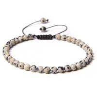 Adjustable Women's Dalmatian Jasper Beaded Bracelet