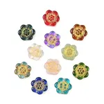 Baking Paint and Golden Metal Enlaced Glass Beads