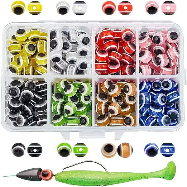 Round Evil Eye Resin Beads