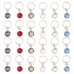 24Pcs 6 Colors Brass Glass Dreadlocks Beads