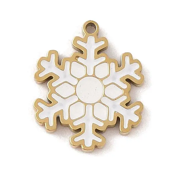 Christmas Theme Ion Plating(IP) 304 Stainless Steel Enamel Charms
