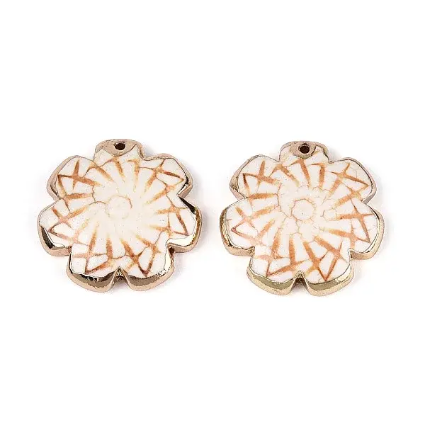 Synthetic Howlite Flower Pendants