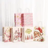 Christmas Printed Rectangle Paper Packing Bags with Handles