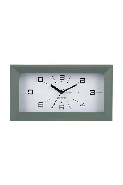 Budík Karlsson Lujo Rectangle 20 x 11 x 5,5 cm zelená barva