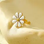 304 Stainless Steel Enamel Stud Rings for Women