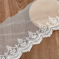 5 Yards Milk Fiber Gauze Embroidery Lace Ribbon Trims Fabric