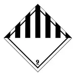 Etikety pro signalizaci nebezpečí 100x100mm, RŮZNÉ NEBEZPEČNÉ LÁTKY A PŘEDMĚTY