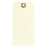 1000 x Papírové visačky 125 x 63 mm, béžové, Ø očka 5 mm, bez drátku