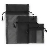 25 x Organzové sáčky černé 150 x 185 mm