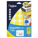 5 x Samolepicí, značkovací kolečka Ø 30mm, žlutá, 24ks na archu