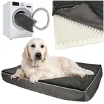 Ortopedický pelech pre psa – 90 × 70 × 10 cm, tmavosivý, snímateľný poťah