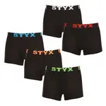 Styx 5PACK pánské boxerky sportovní guma černé (5G9602) XL