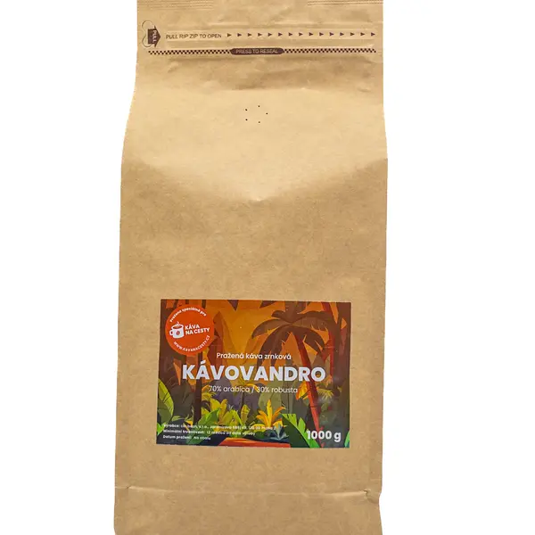 Káva na cesty Kávovandro 1 kg Zrnková káva