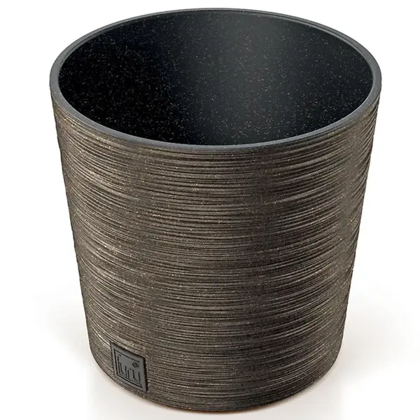 Kvetináč Furu okrúhly Low Eco Wood 250 – káva Eco