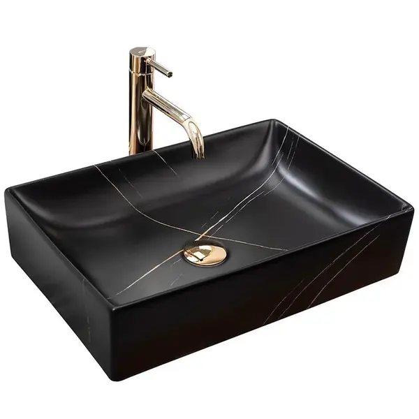 Umývadlo na dosku Inga Black Marable Matt