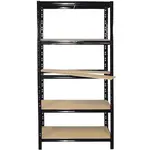 Kovový regál RNDU czarny 180x90x30 cm – 5 polic/175 kg