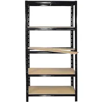Kovový regál RNDU czarny 180x90x30 cm – 5 polic/175 kg