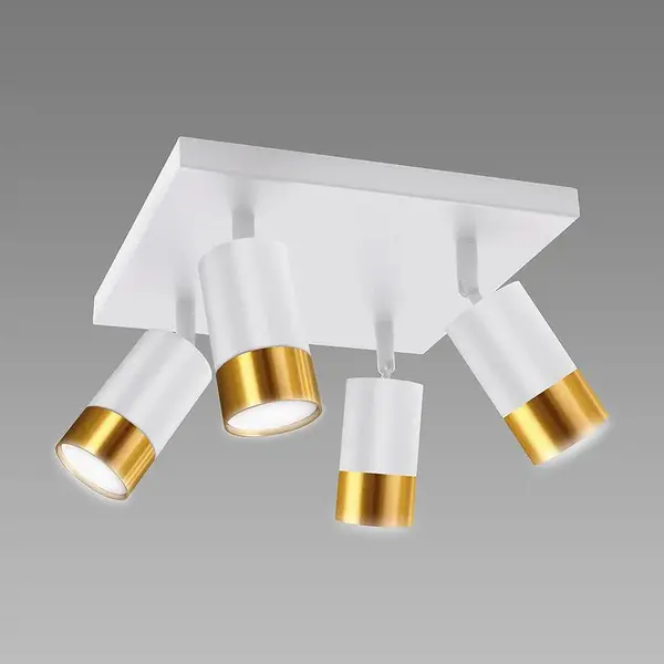 Stropné bodové svietidlo PUZON SPT GU10 4D WHITE/GOLD 04128 LS4