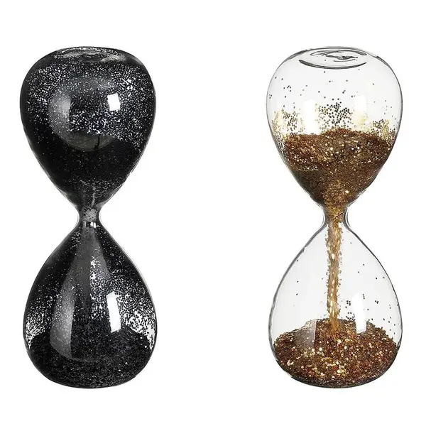 Presýpacie hodiny čierna/zlatá mix - h16xd7 cm 1143280