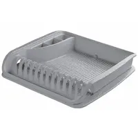 Odkapávač na nádobí s podnosem velký, šedý 39,5x39,5x8