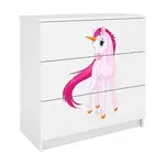 Detská komoda  Babydreams Biely – Jednorožec