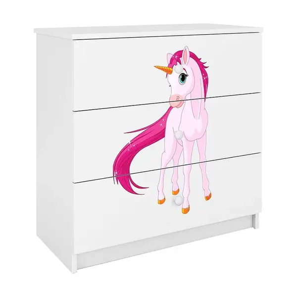 Detská komoda  Babydreams Biely – Jednorožec