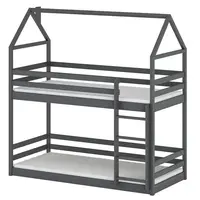 Poschodová posteľ Domček Axel 90x200 grafit