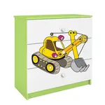 Detská komoda Babydreams zelená – Rýpadlo