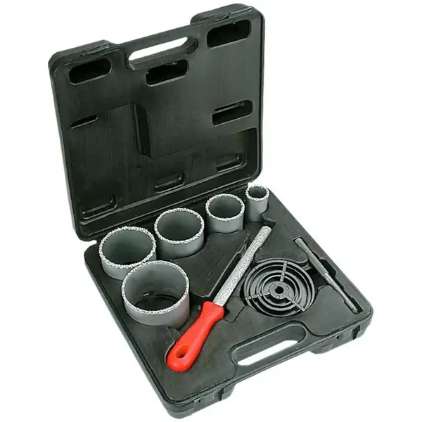 Volfrámové korunkové vrtáky 32-83mm 5 ks  + pilník  60h900