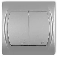 L 7LWP-33 schodiskový vypínač dvojitý strieborný