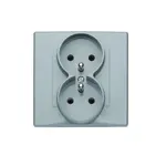 GP-2LZ Dvojitá zásuvka s uzemnením popolavý