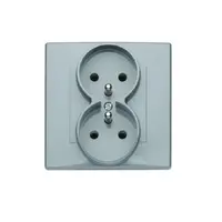 GP-2LZ Dvojitá zásuvka s uzemnením popolavý