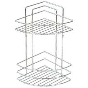 Koupelnová rohová polička dvoupatrová chrom MX0964