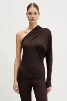 Halenka Rick Owens Lilies Diana dámská, hnědá barva, hladká, LI02E3220.RV