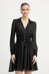 Šaty Morgan černá barva, mini, ROPLAM