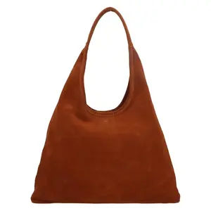 Dámská kožená, semišová kabelka přes rameno Italia Matelda – koňak